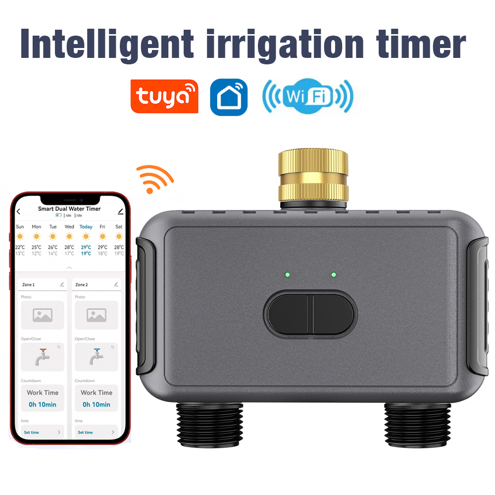 Smart Garden Iot - Таймер воды Tuya Wi-Fi, умный 2-розетки,