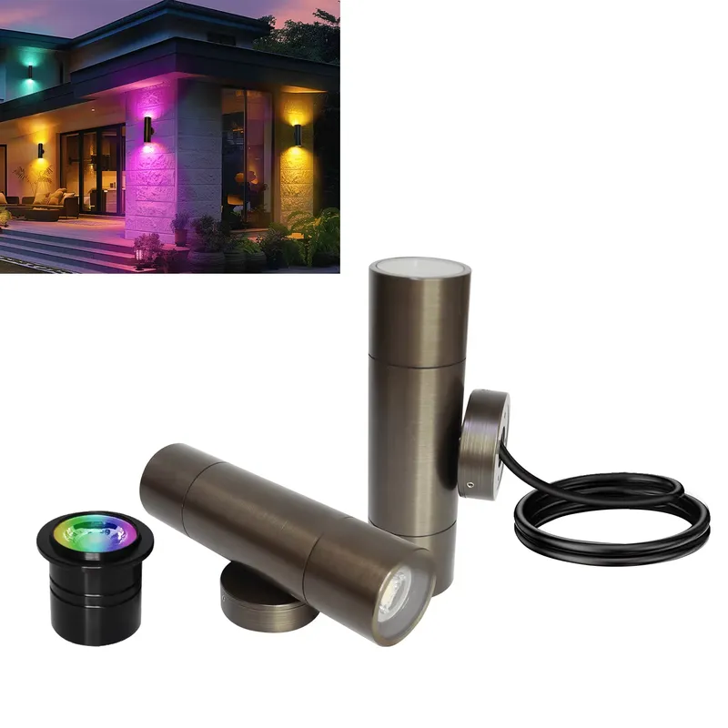 Smart Garden Light - Прочный латунный уличный светодиодный настенный светильник