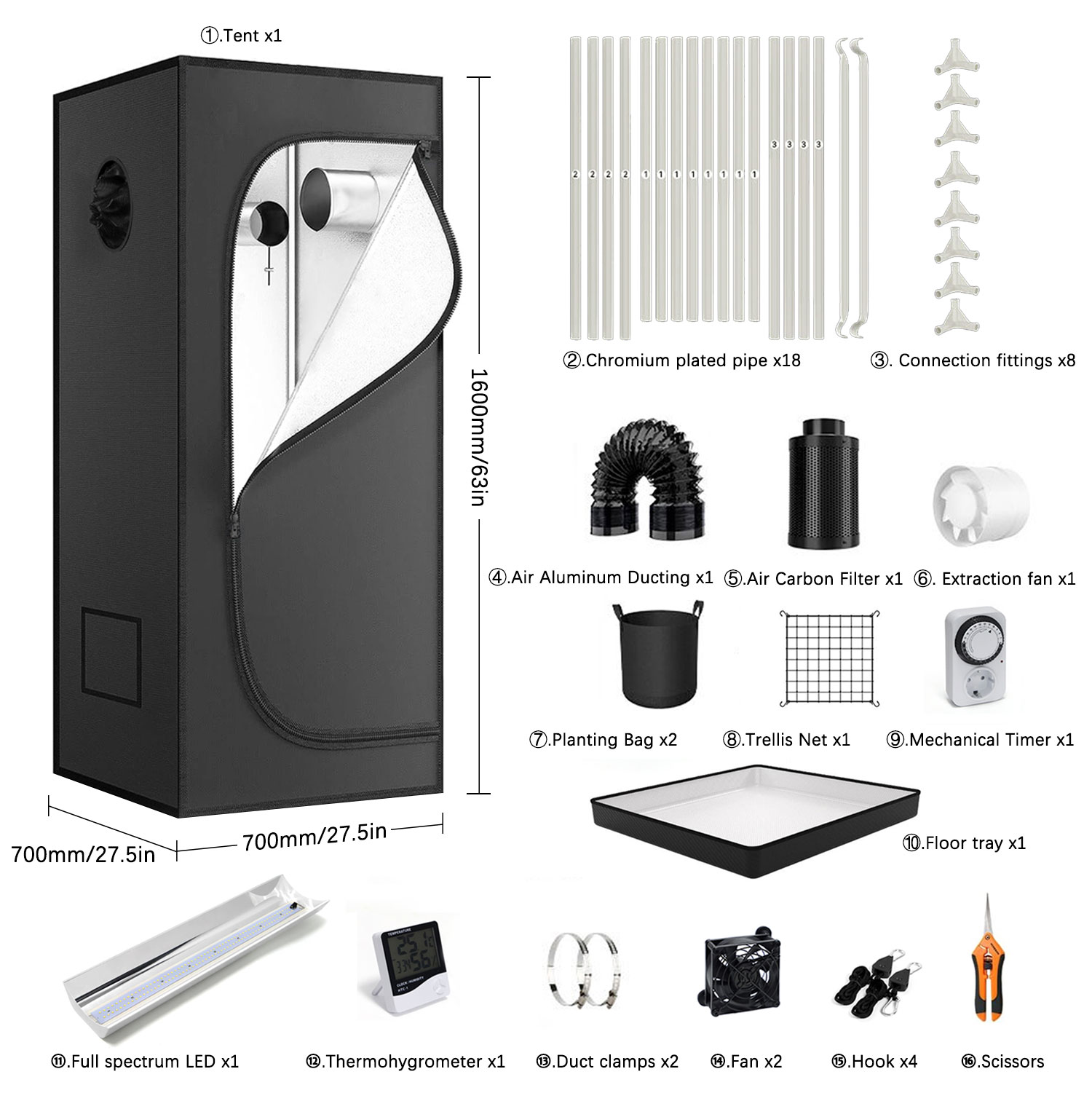 Полный комплект палатки для вы – обзор и цена Grow Tent Complete Kit